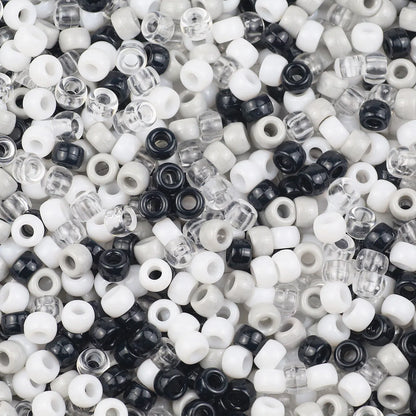 Neutral Pony Beads – Gray, Black & White (Multiple Pack Sizes)