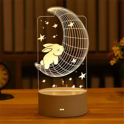 GlowMorph LED Lamp – 3D Acrylic Night Light | USB Mood Lighting for Rave Caves, Bedrooms & Alt Decor