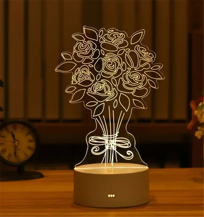 GlowMorph LED Lamp – 3D Acrylic Night Light | USB Mood Lighting for Rave Caves, Bedrooms & Alt Decor