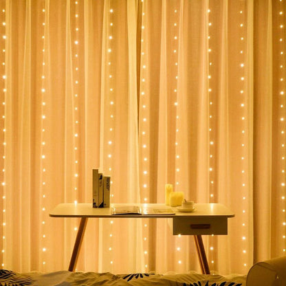 GlowWave™ USB LED Curtain Lights – 8 Modes + Remote (3M–6M Options)