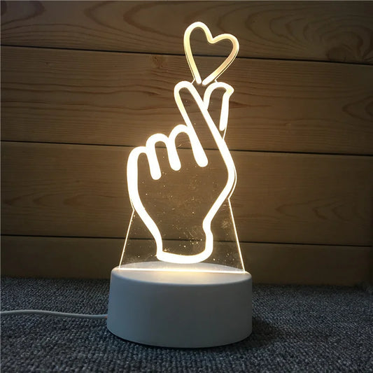 GlowMorph LED Lamp – 3D Acrylic Night Light | USB Mood Lighting for Rave Caves, Bedrooms & Alt Decor