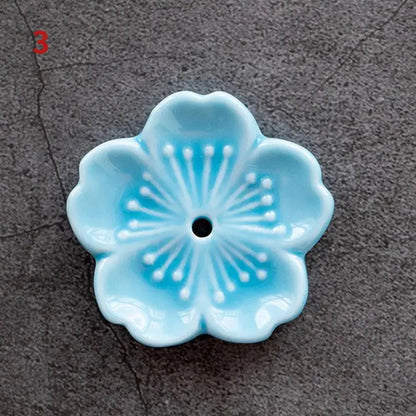 Sakura Drift – Ceramic Cherry Blossom Incense Holder | Chill Room Decor for Aromatherapy, Rave Recovery & Tea-Time Vibes