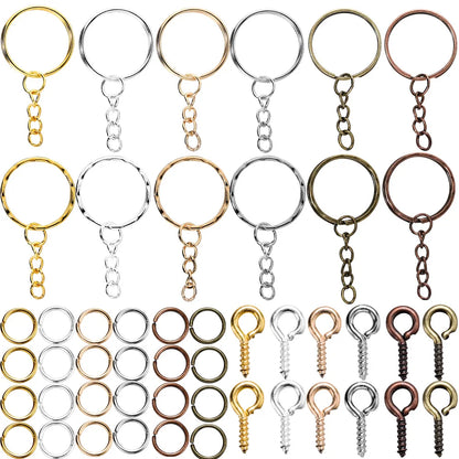 CharmChain™ Kit – 110/220pcs Keychain & Jewelry Findings Set
