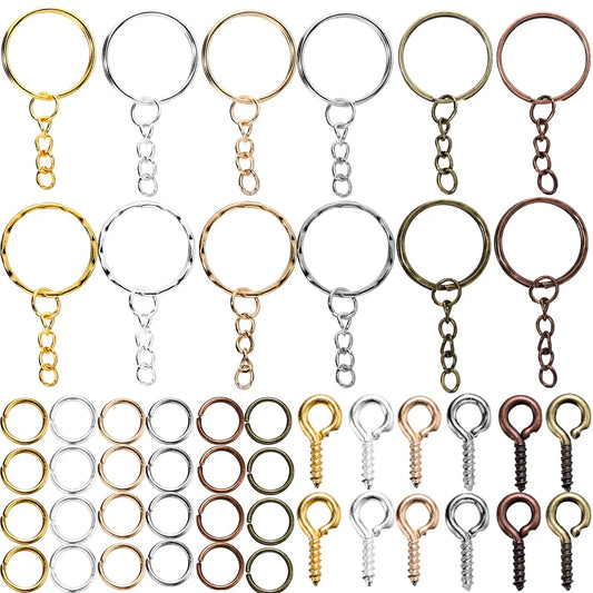 CharmChain™ Kit – 110/220pcs Keychain & Jewelry Findings Set