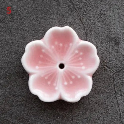 Sakura Drift – Ceramic Cherry Blossom Incense Holder | Chill Room Decor for Aromatherapy, Rave Recovery & Tea-Time Vibes