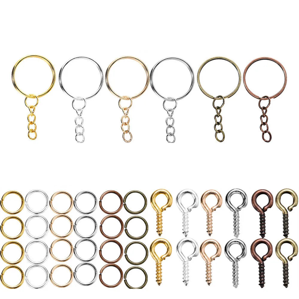 CharmChain™ Kit – 110/220pcs Keychain & Jewelry Findings Set
