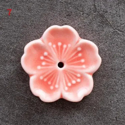 Sakura Drift – Ceramic Cherry Blossom Incense Holder | Chill Room Decor for Aromatherapy, Rave Recovery & Tea-Time Vibes