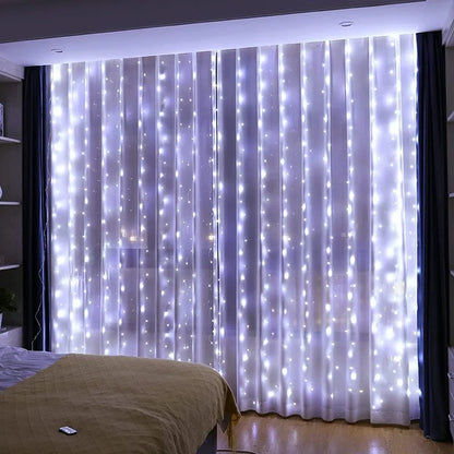GlowWave™ USB LED Curtain Lights – 8 Modes + Remote (3M–6M Options)