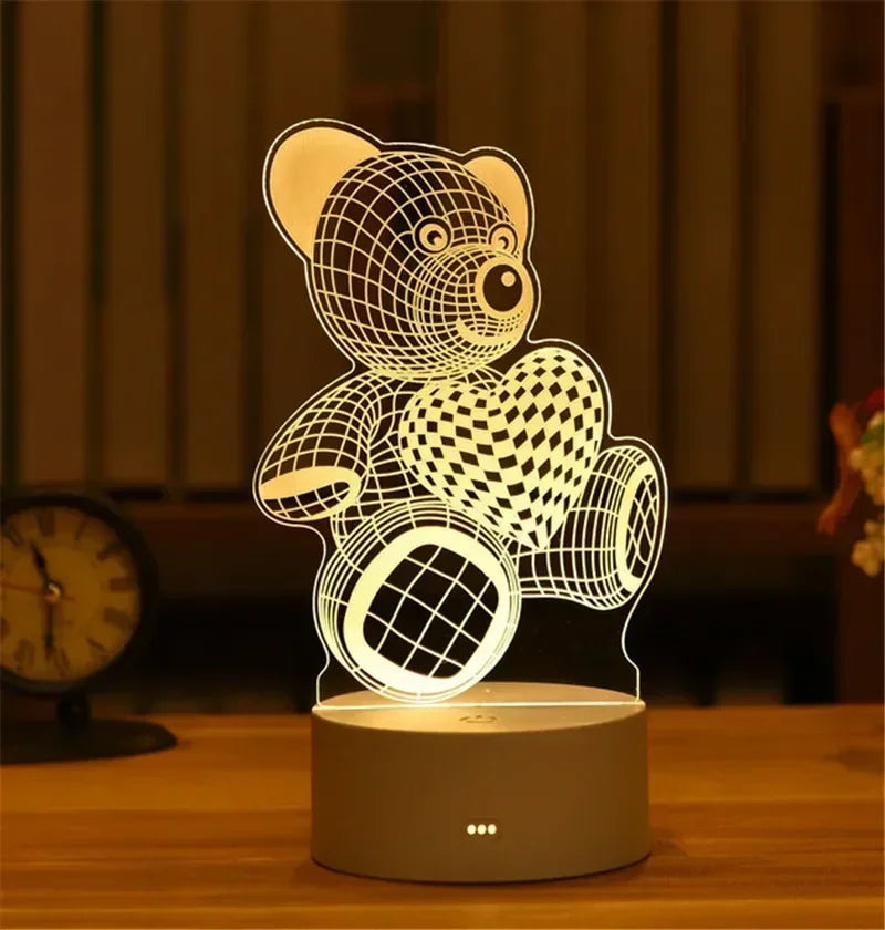 GlowMorph LED Lamp – 3D Acrylic Night Light | USB Mood Lighting for Rave Caves, Bedrooms & Alt Decor