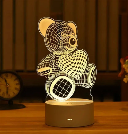 GlowMorph LED Lamp – 3D Acrylic Night Light | USB Mood Lighting for Rave Caves, Bedrooms & Alt Decor