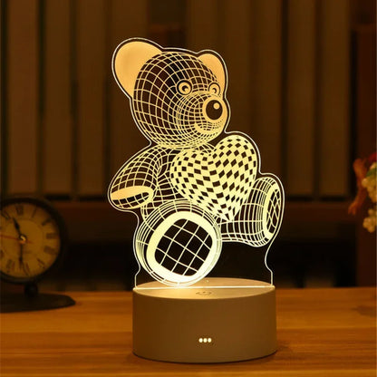 GlowMorph LED Lamp – 3D Acrylic Night Light | USB Mood Lighting for Rave Caves, Bedrooms & Alt Decor