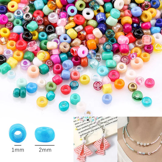 BeadBurst Palettes - 2000pcs Glass Seed Beads Kit (12 Colors, 2mm) for DIY Bracelets, Necklaces & Crafts