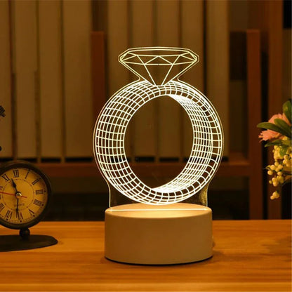 GlowMorph LED Lamp – 3D Acrylic Night Light | USB Mood Lighting for Rave Caves, Bedrooms & Alt Decor