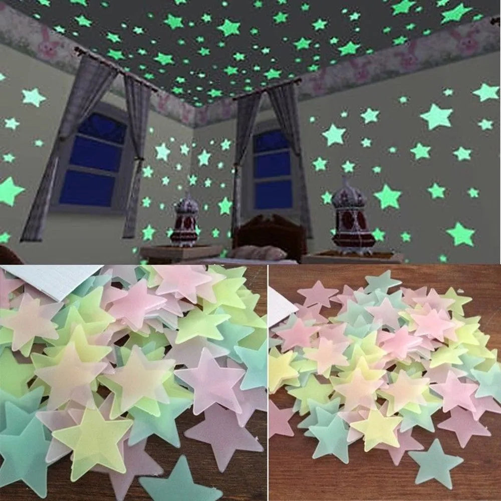 StarDust Set – 100pcs Glow-in-the-Dark Ceiling Stars | UV Reactive Wall Stickers for Rave Caves & Cosmic Vibes