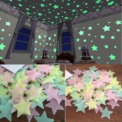 StarDust Set – 100pcs Glow-in-the-Dark Ceiling Stars | UV Reactive Wall Stickers for Rave Caves & Cosmic Vibes
