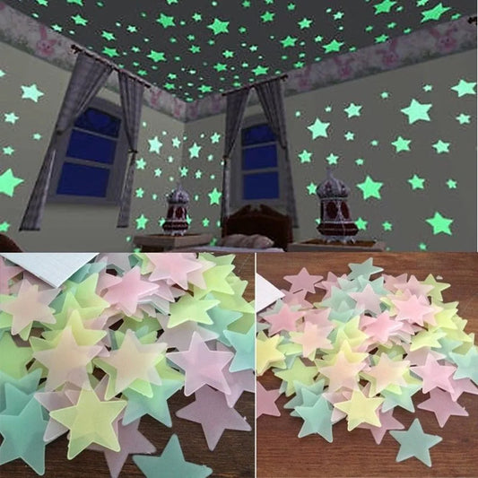 StarDust Set – 100pcs Glow-in-the-Dark Ceiling Stars | UV Reactive Wall Stickers for Rave Caves & Cosmic Vibes
