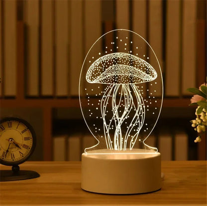 GlowMorph LED Lamp – 3D Acrylic Night Light | USB Mood Lighting for Rave Caves, Bedrooms & Alt Decor