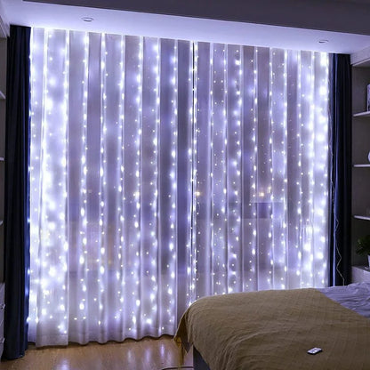 GlowWave™ USB LED Curtain Lights – 8 Modes + Remote (3M–6M Options)