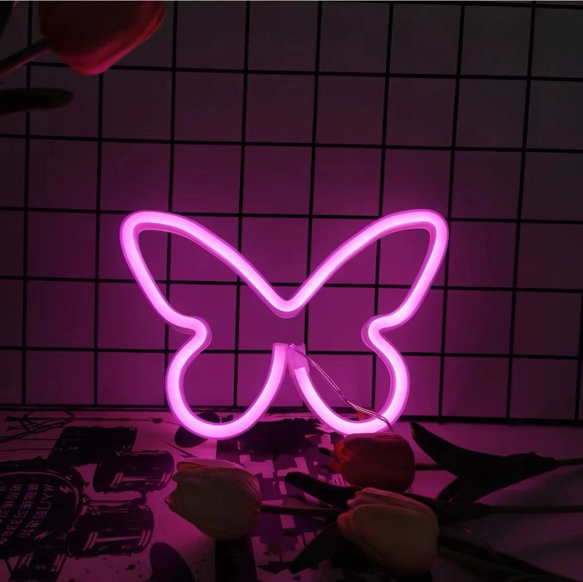 Glow Up Neon Wall Sign – USB/Battery LED Light Decor (Multiple Designs)