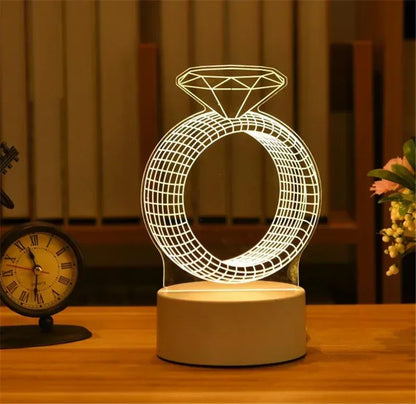 GlowMorph LED Lamp – 3D Acrylic Night Light | USB Mood Lighting for Rave Caves, Bedrooms & Alt Decor