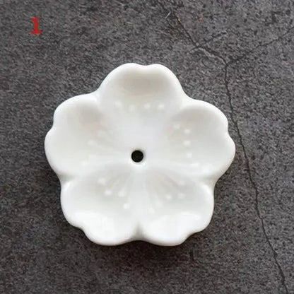 Sakura Drift – Ceramic Cherry Blossom Incense Holder | Chill Room Decor for Aromatherapy, Rave Recovery & Tea-Time Vibes