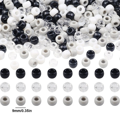 Neutral Pony Beads – Gray, Black & White (Multiple Pack Sizes)