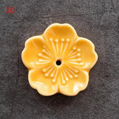 Sakura Drift – Ceramic Cherry Blossom Incense Holder | Chill Room Decor for Aromatherapy, Rave Recovery & Tea-Time Vibes