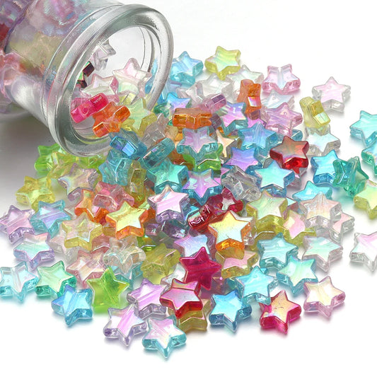 StellarDrop™ – 100pcs AB Acrylic Star Beads
