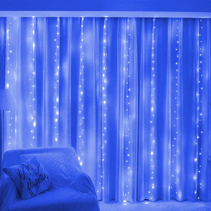 GlowWave™ USB LED Curtain Lights – 8 Modes + Remote (3M–6M Options)
