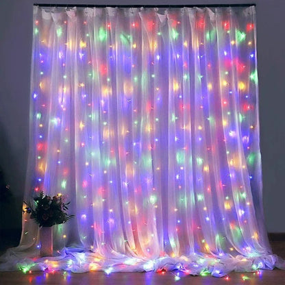 GlowWave™ USB LED Curtain Lights – 8 Modes + Remote (3M–6M Options)