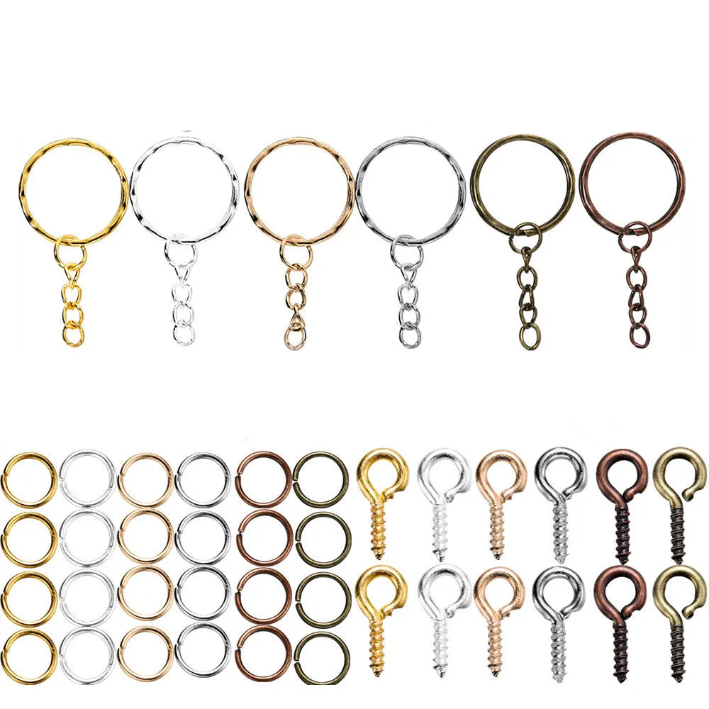 CharmChain™ Kit – 110/220pcs Keychain & Jewelry Findings Set